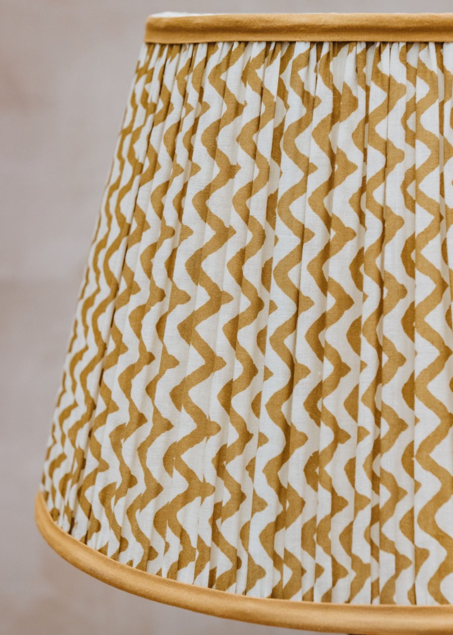 Interiors Pooky Lighting Lighting | Caramel Chevrons Straight Empire Shade, 30Cm