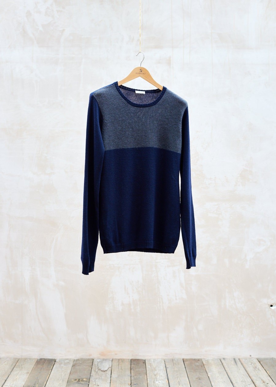 Clothing Kenny Ryder Pre-Loved Menswear | Margaret Howell Two-Tone Merino Wool Jumper - M