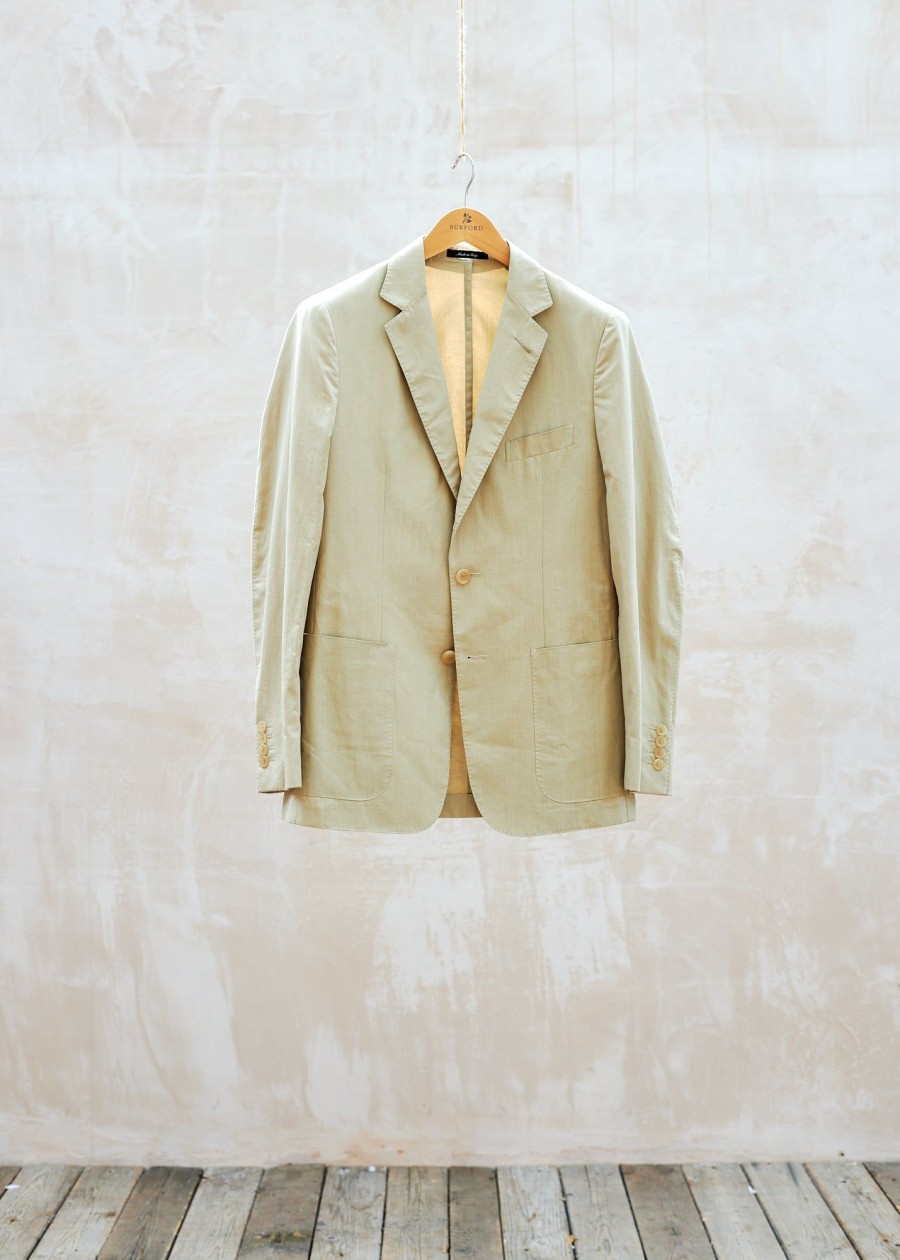 Clothing Kenny Ryder Pre-Loved Menswear | Dunhill Smart Unstruct Cotton/Silk/Linen Beige Jacket - M