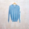 Clothing Kenny Ryder Pre-Loved Menswear | Ermenegildo Zegna Light Blue 100% Cashmere V-Neck Jumper - L