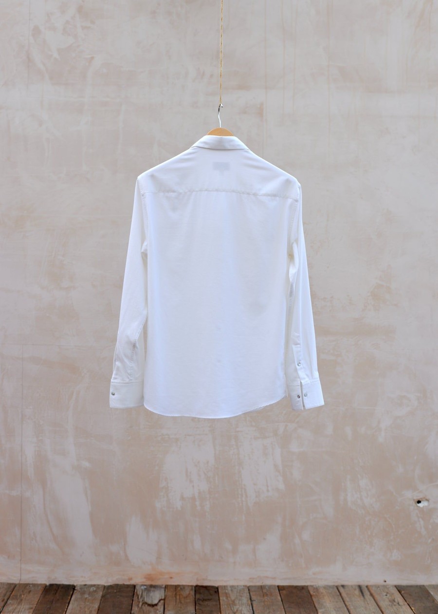 Clothing Kenny Ryder Pre-Loved Menswear | Dunhill Cotton/Cashmere Off-White Western Shirt - M