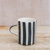 Interiors Musango Pottery Dining | Musango Pottery Demi Candy Stripe Mug In Graphite