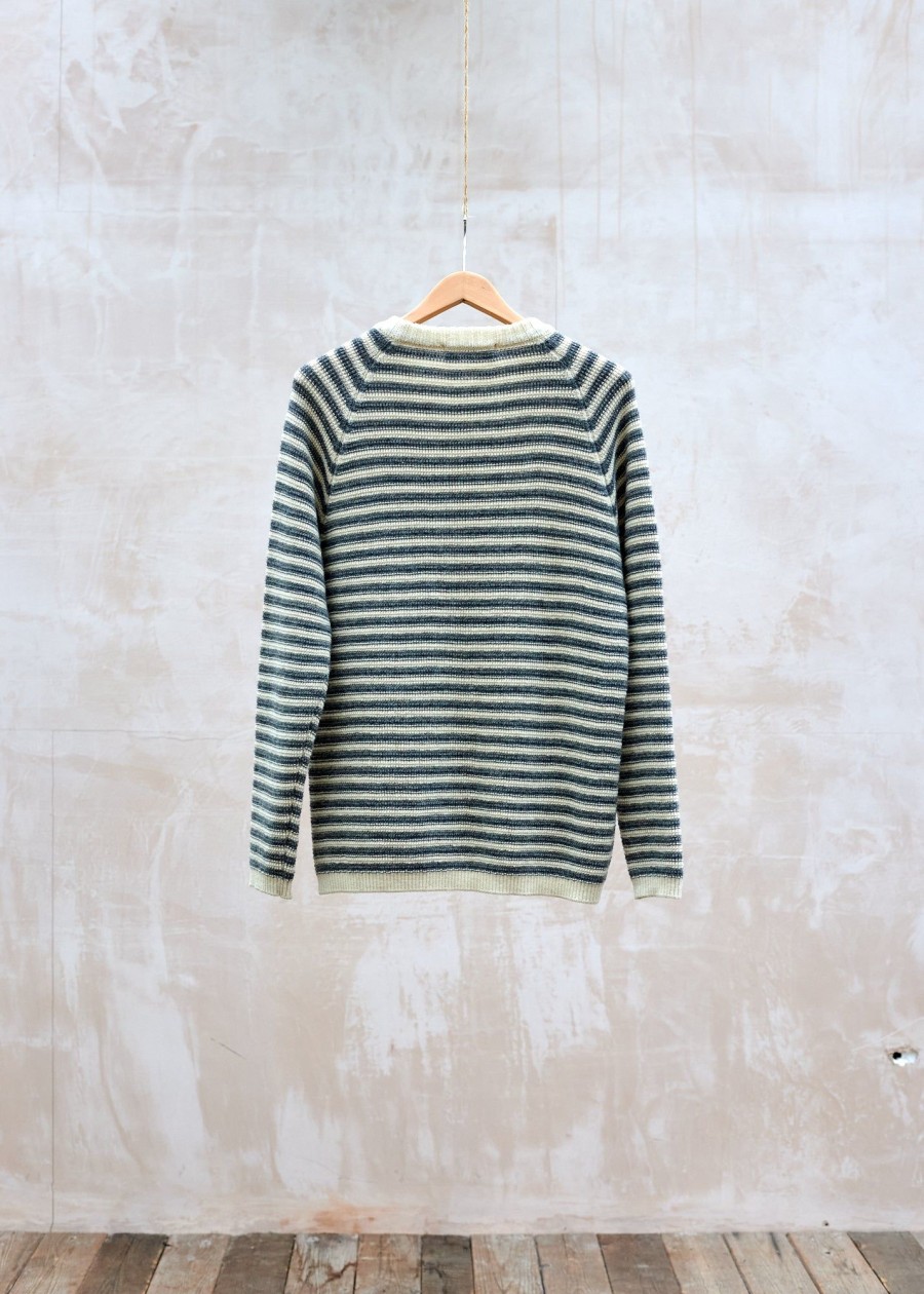 Clothing Kenny Ryder Pre-Loved Menswear | Fujito Striped 100% Wool Crewneck - M