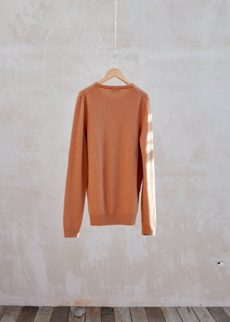 Clothing Kenny Ryder Pre-Loved Menswear | John Smedley Wool & Cashmere Burnt Orange Crewneck - M