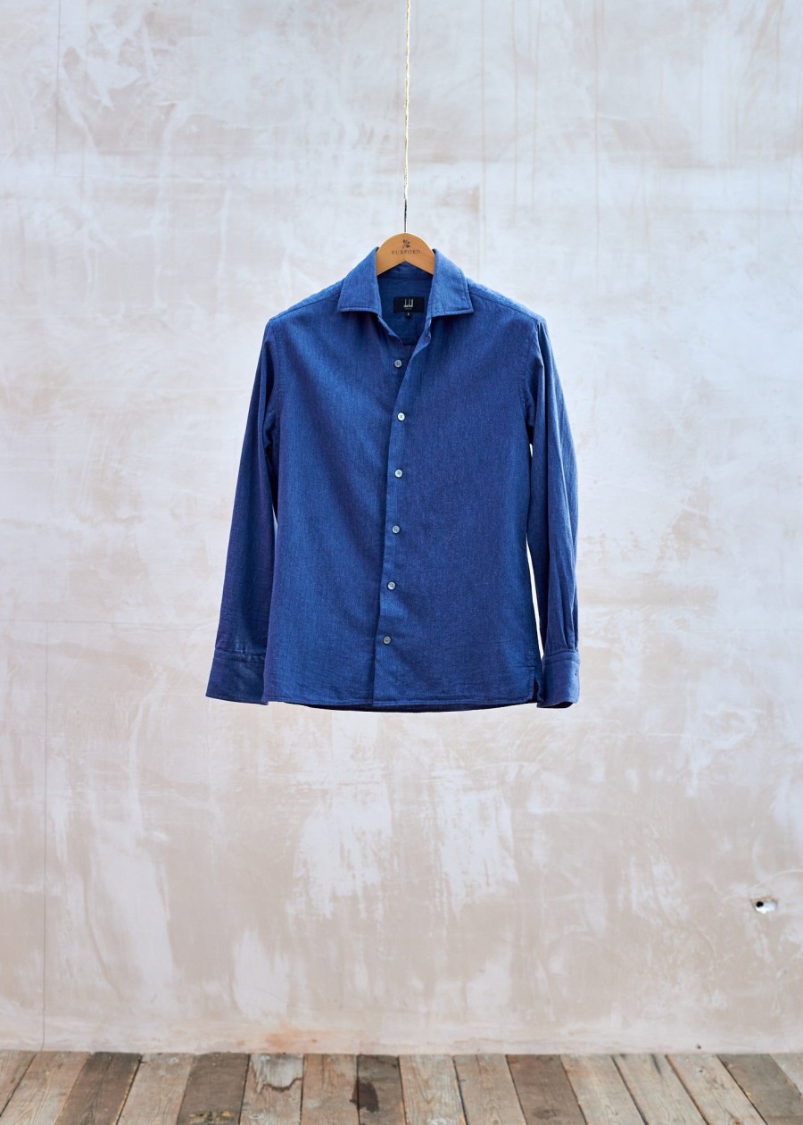 Clothing Kenny Ryder Pre-Loved Menswear | Dunhill Navy Brushed Cotton Shirt - S