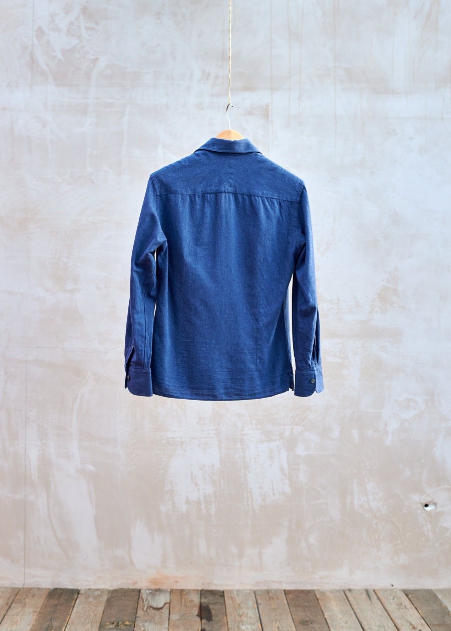 Clothing Kenny Ryder Pre-Loved Menswear | Dunhill Navy Brushed Cotton Shirt - S