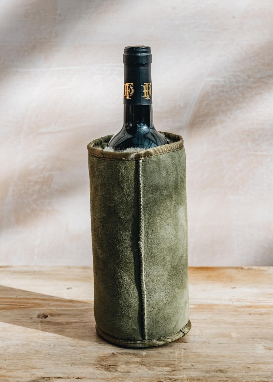 Interiors KYWIE Dining | Kywie Sheepskin Wine Cooler In Khaki Suede