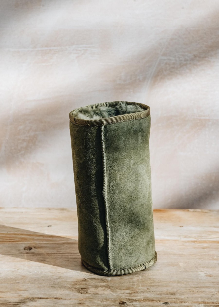 Interiors KYWIE Dining | Kywie Sheepskin Wine Cooler In Khaki Suede
