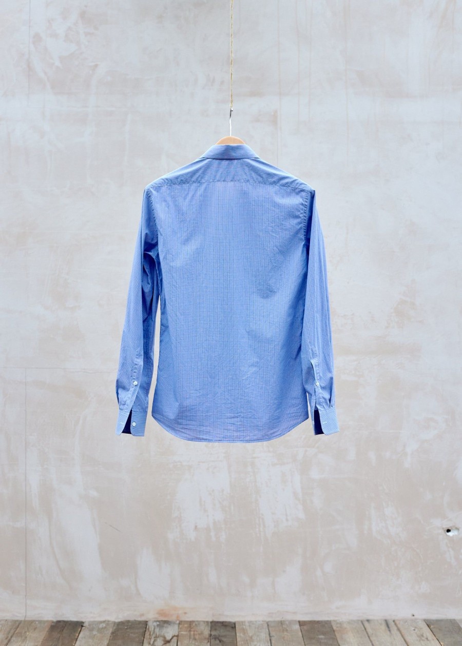 Clothing Kenny Ryder Pre-Loved Menswear | Ralph Lauren Pl Blue Gingham 100% Cotton Shirt - S