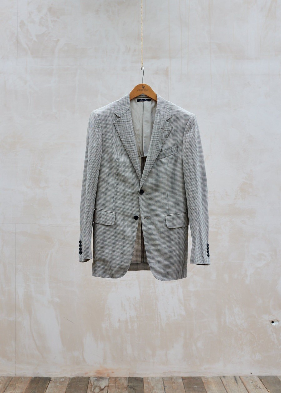 Clothing Kenny Ryder Pre-Loved Menswear | Dunhill New Hand-Finished Wool/Mohair Houndstooth Blazer - M