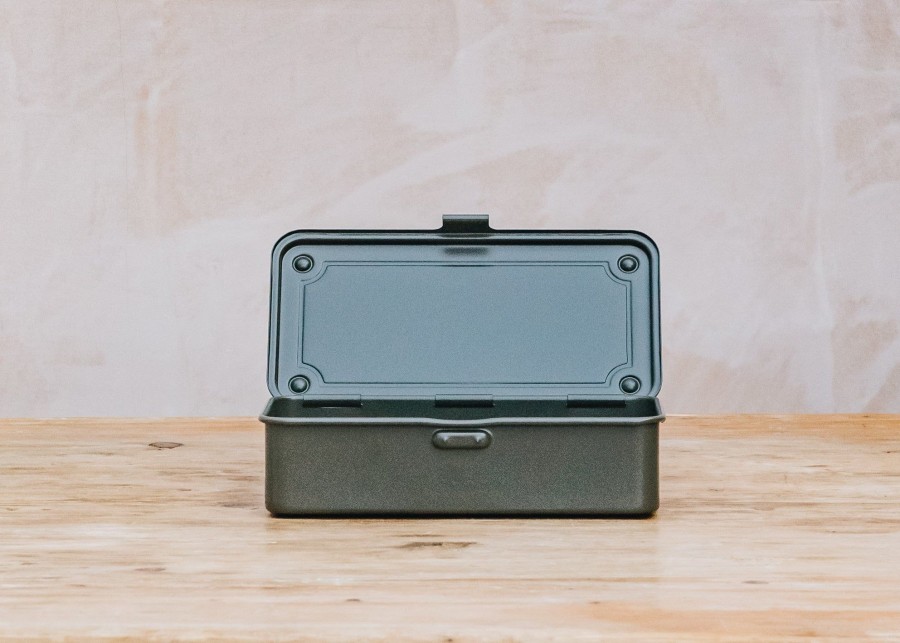 Interiors Toyo Storage | Trunk Shape Tool Box With Catch In Military Green