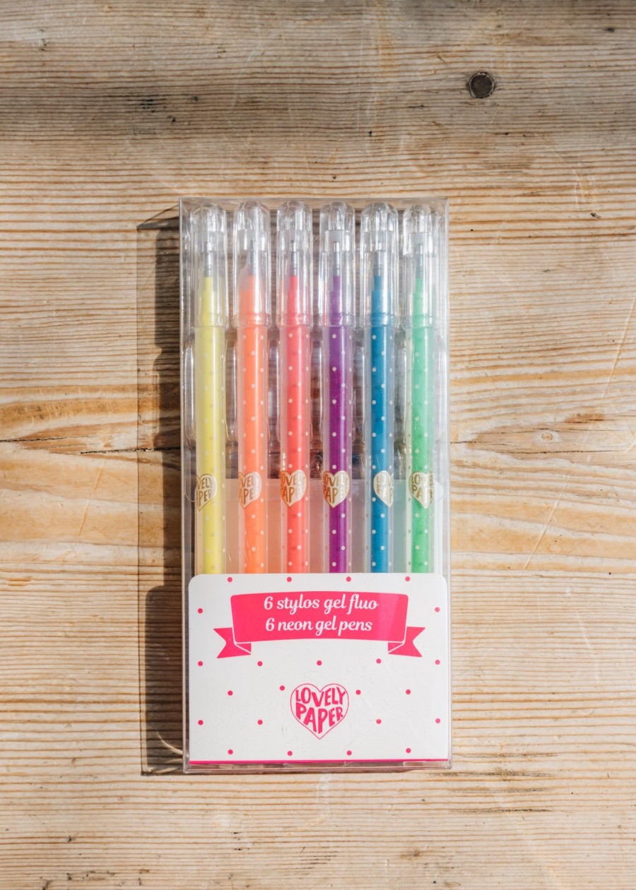 Children Djeco Indoor Play | Neon Gel Pens, Pack Of Six