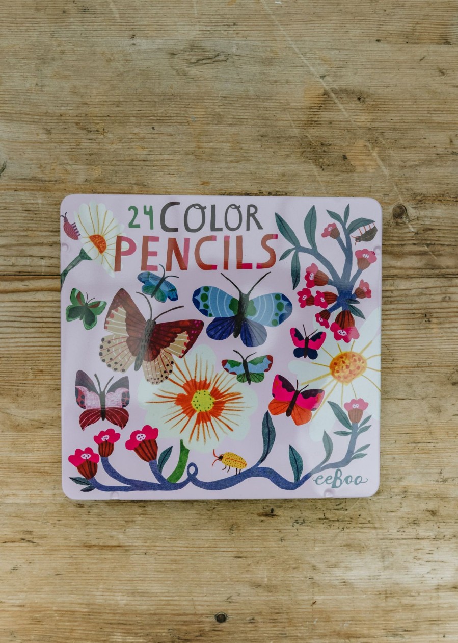 Children Eboo Indoor Play | Eboo Butterflies And Flowers Coloured Pencils