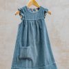 Children Pigeon Organics Children'S Clothing | Pigeon Organics Children'S Reversible Winter Shift Dress In Deep Blue