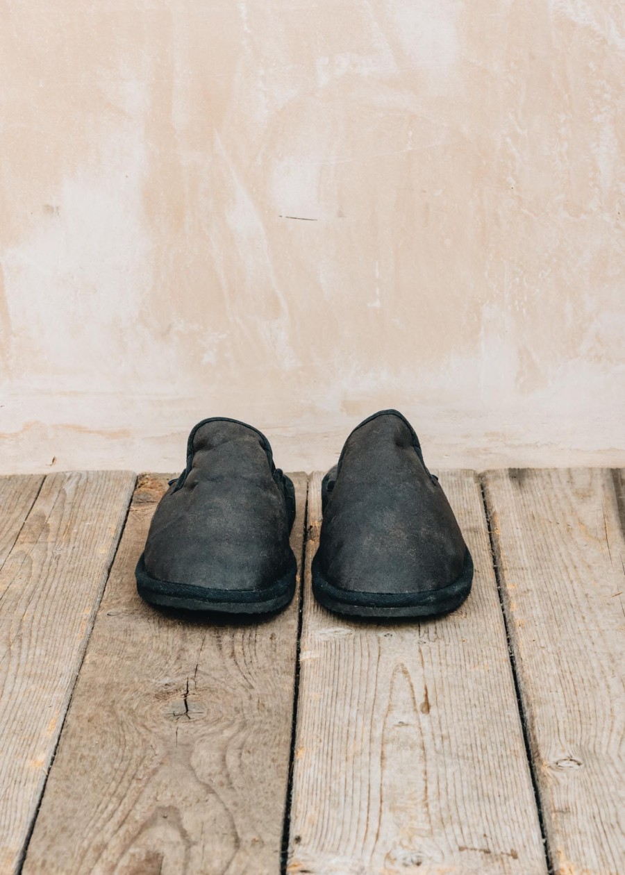 Clothing Shepherd of Sweden Footwear | Shepherd Of Sweden Men'S Adam Slippers In Matt Black