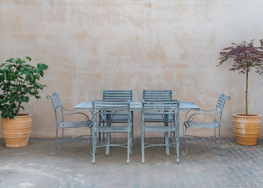 Outdoor Living Harrod Horticultural Metal Furniture | Buy Six Seater Rectangular Dining Set