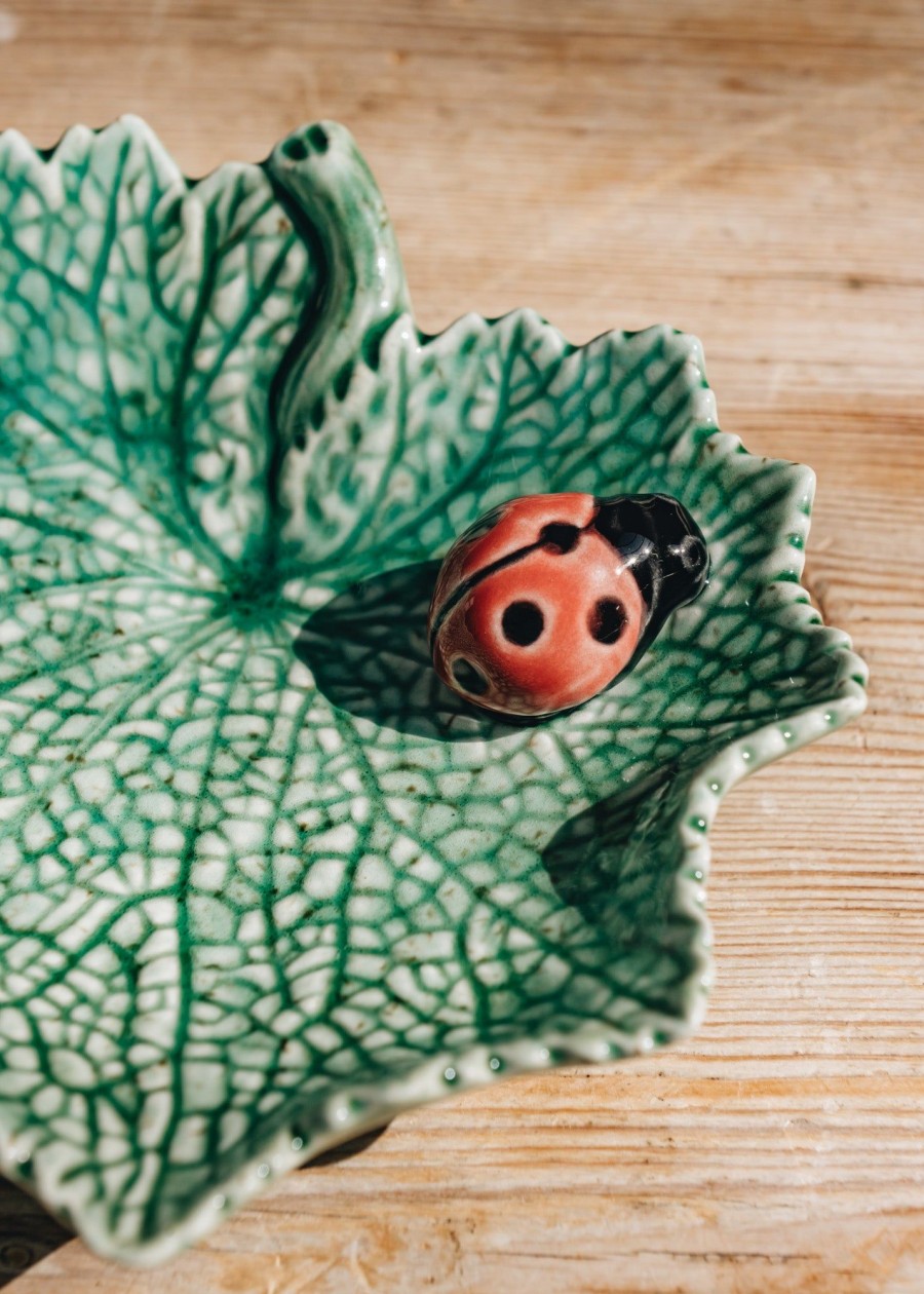 Interiors Bordallo Pinheiro Dining | Bordhallo Pinheiro Ragwort Leaf With Ladybird Bowl