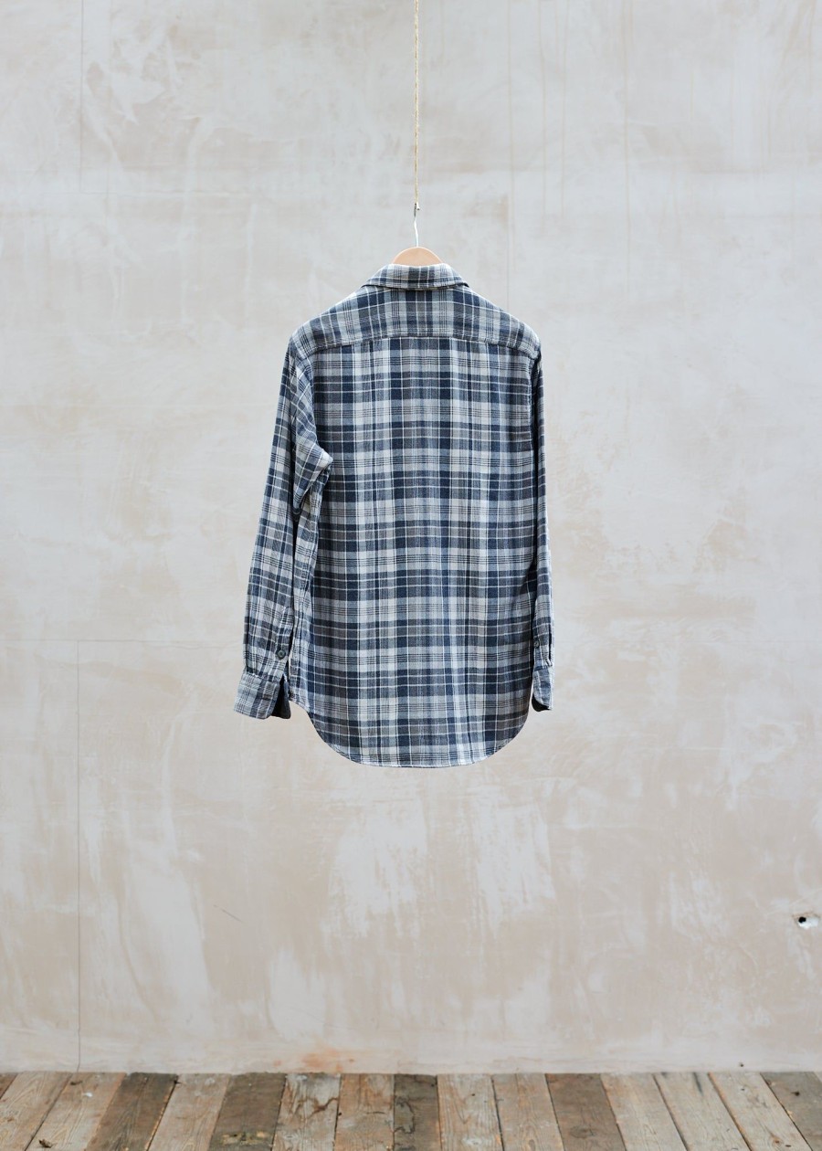 Clothing Kenny Ryder Pre-Loved Menswear | Ralph Lauren Grey Checked Cotton Work Shirt - S