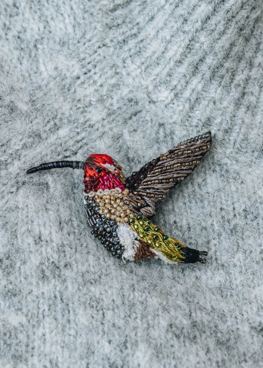 Clothing Trovelore Jewellery | Trovelore Sparkling Hummingbird Brooch