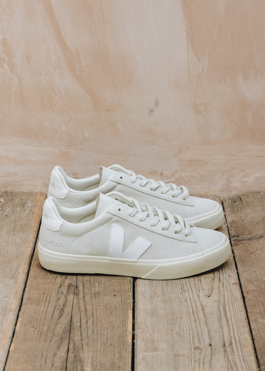 Clothing Veja Footwear | Women'S Campo Suede Trainers In Natural White