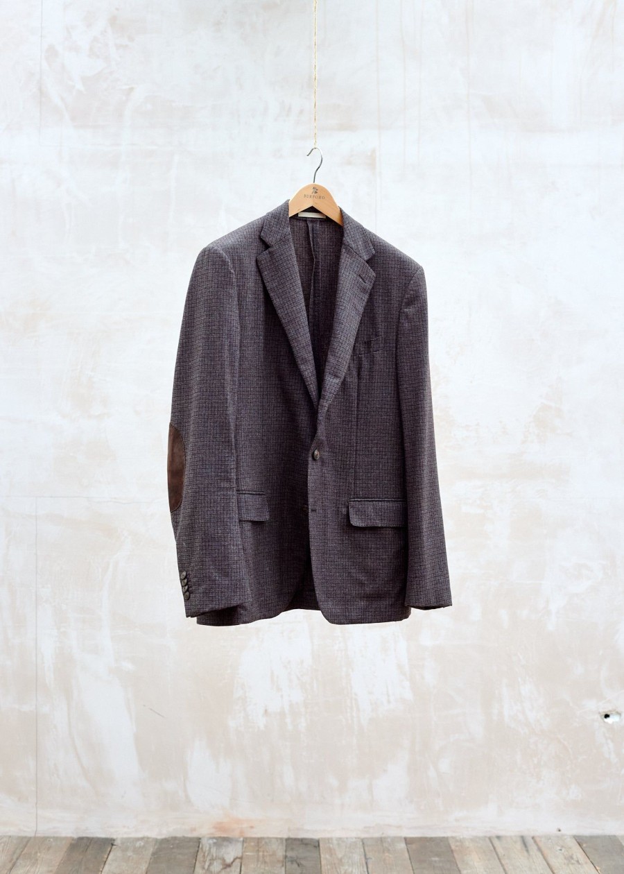 Clothing Kenny Ryder Pre-Loved Menswear | Caruso Wool/Cashmere Casual Check Blazer - Xl