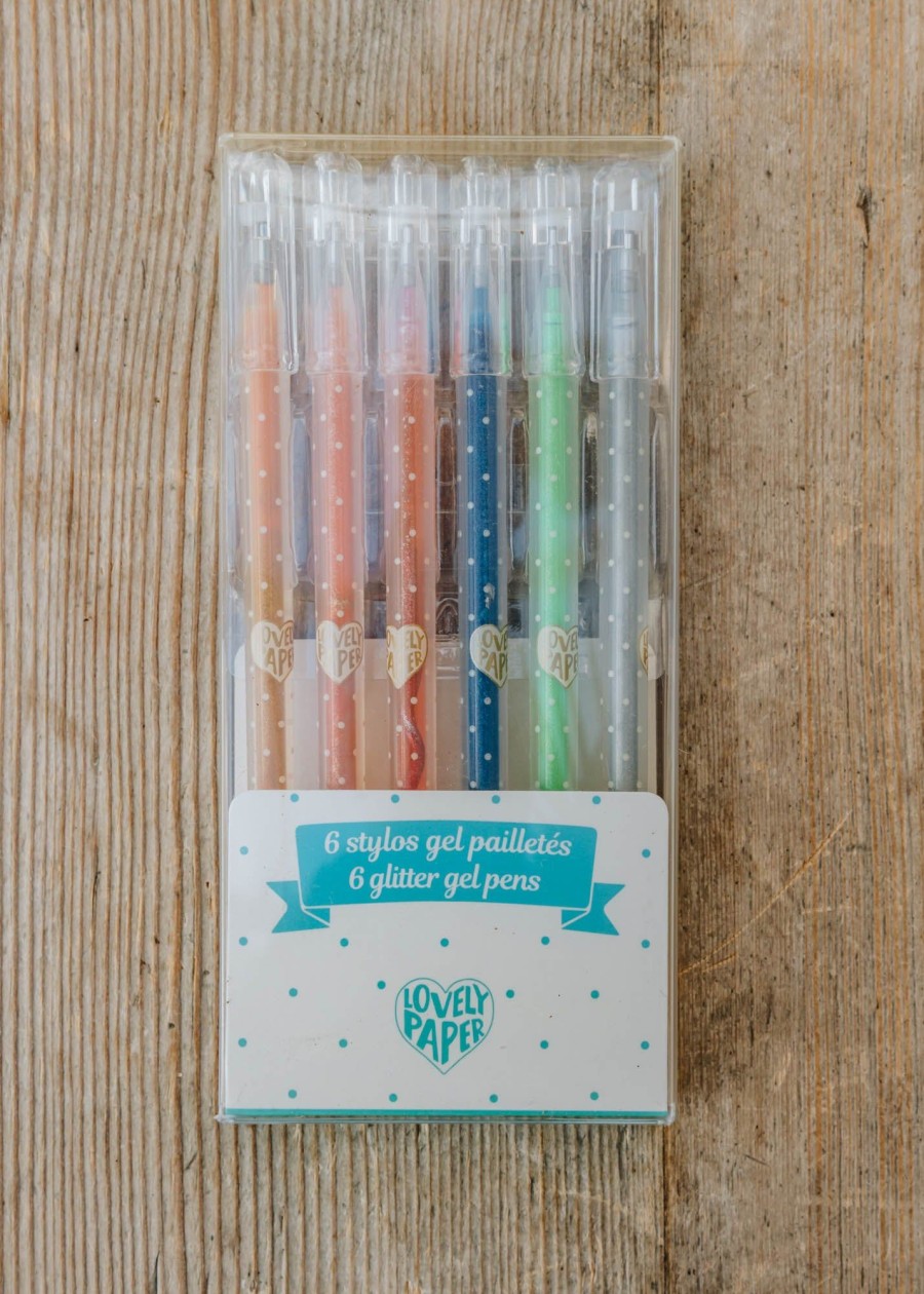 Children Djeco Indoor Play | Glitter Gel Pens, Pack Of Six