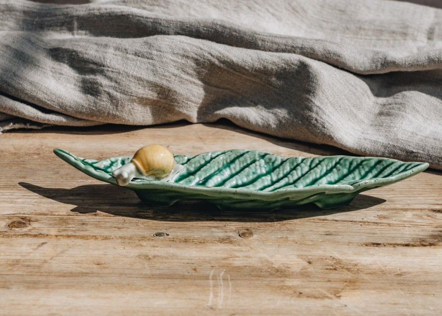 Interiors Bordallo Pinheiro Decorative | Bordhallo Pinheiro Medlar Leaf With Snail Bowl