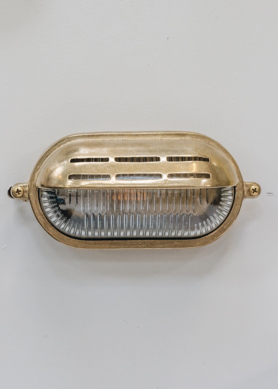 Gardening Pooky Lighting Outdoor Lighting | Pooky Lighting Brass Rackham Bulk Head Light