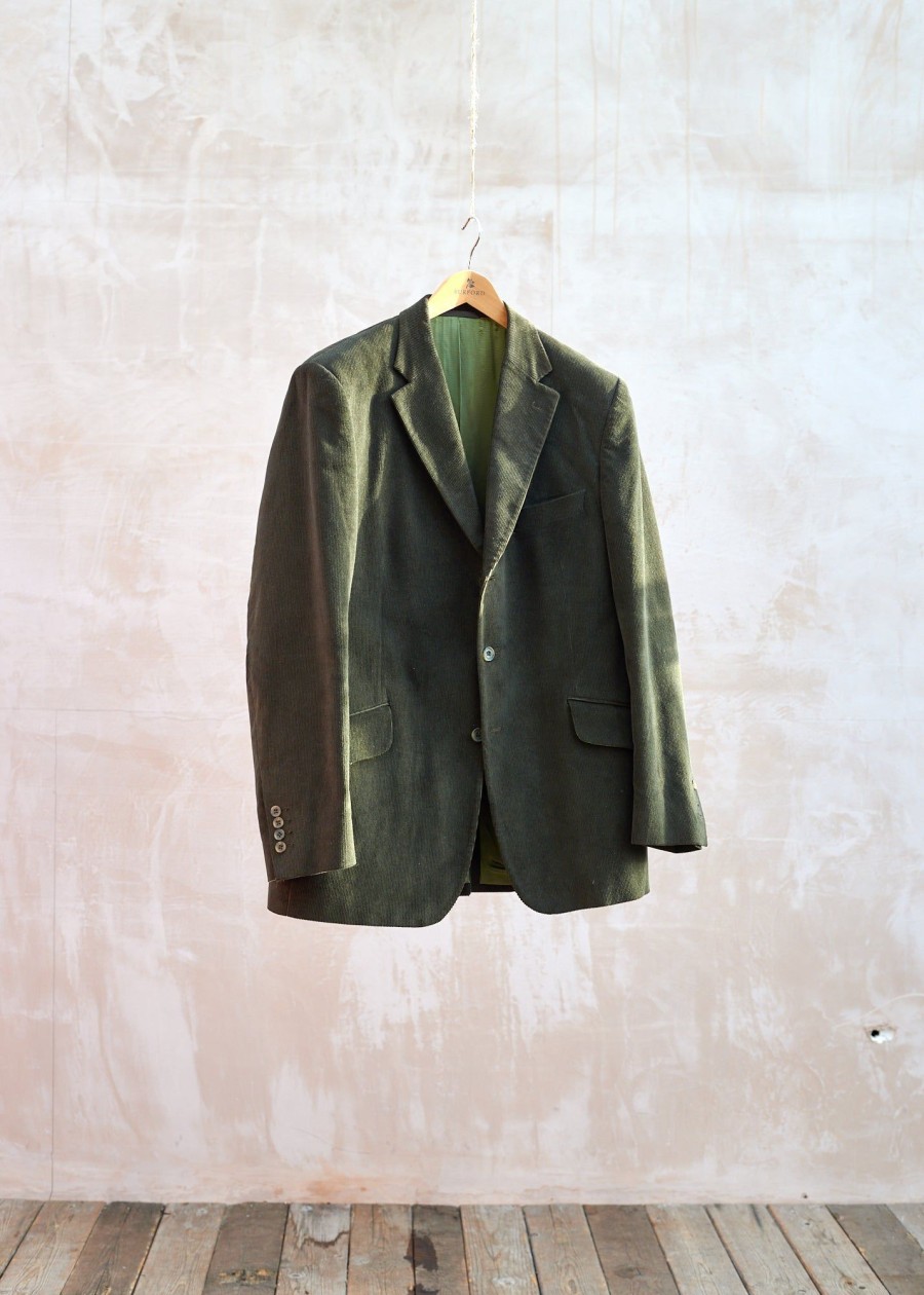 Clothing Kenny Ryder Pre-Loved Menswear | Hackett Forest Green Cotton Corduroy Blazer - Xl