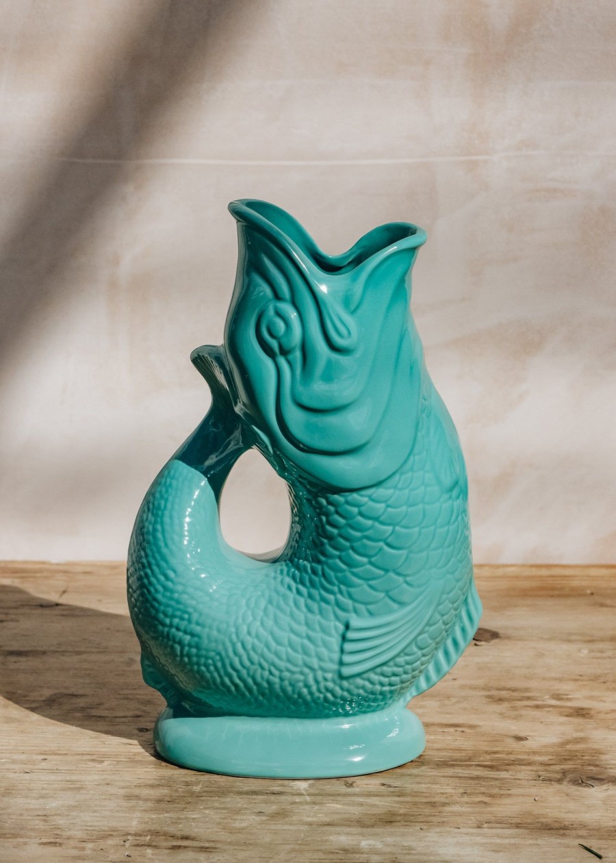Interiors The Gluggle Jug Factory Decorative | Sea Green Extra Large Gluggle Jug