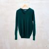 Clothing Kenny Ryder Pre-Loved Menswear | Drumohr Bottle Green 100% Cashmere V-Neck Jumper - M