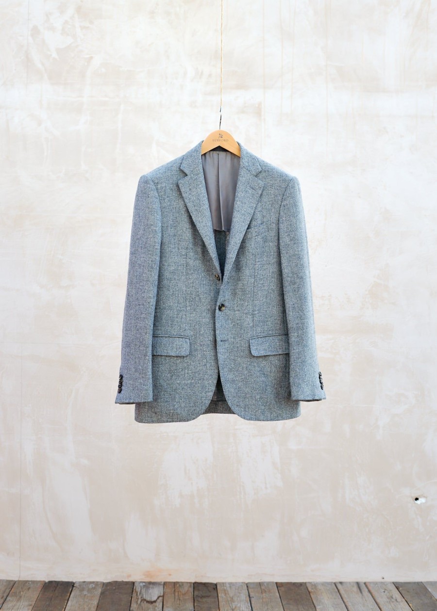 Clothing Kenny Ryder Pre-Loved Menswear | Trunk Clothiers Light Grey Lightweight Tweed Blazer - L