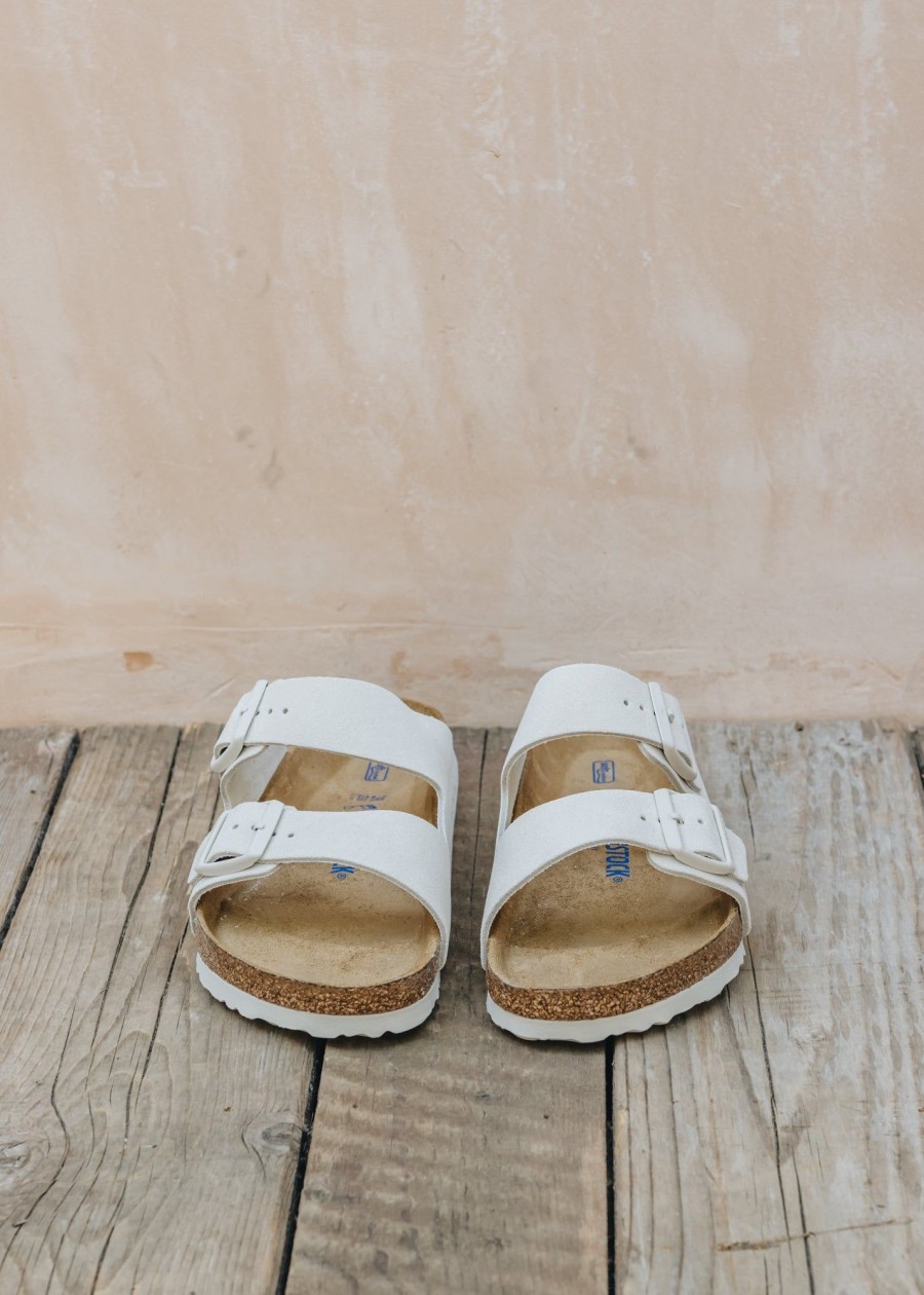 Clothing Birkenstock Footwear | Birkenstock Arizona Soft Footbed Sandals In Antique White