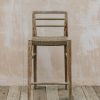 Outdoor Living Gommaire Wooden Furniture | Jared Teak Bar Chair In Natural Grey/Antique Weed