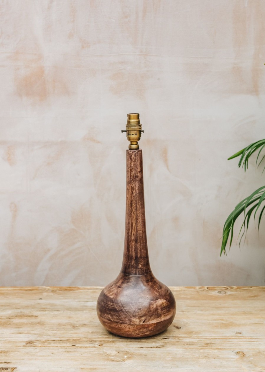 Interiors Pooky Lighting Lighting | Eileen Table Lamp In Dark Wood