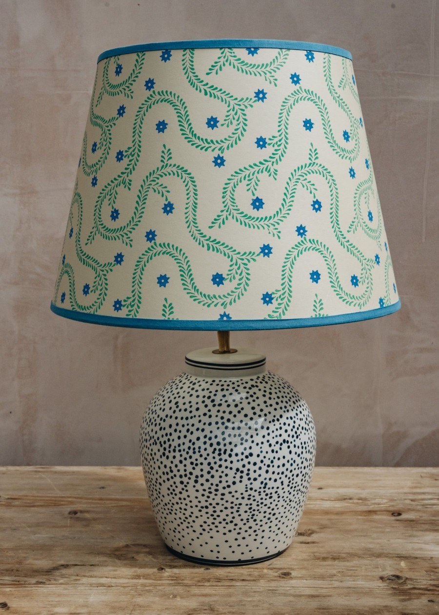 Interiors Burford Garden Co. Lighting | Pooky Blue And Green Wiggly Stars Straight Empire Shade, 40Cm