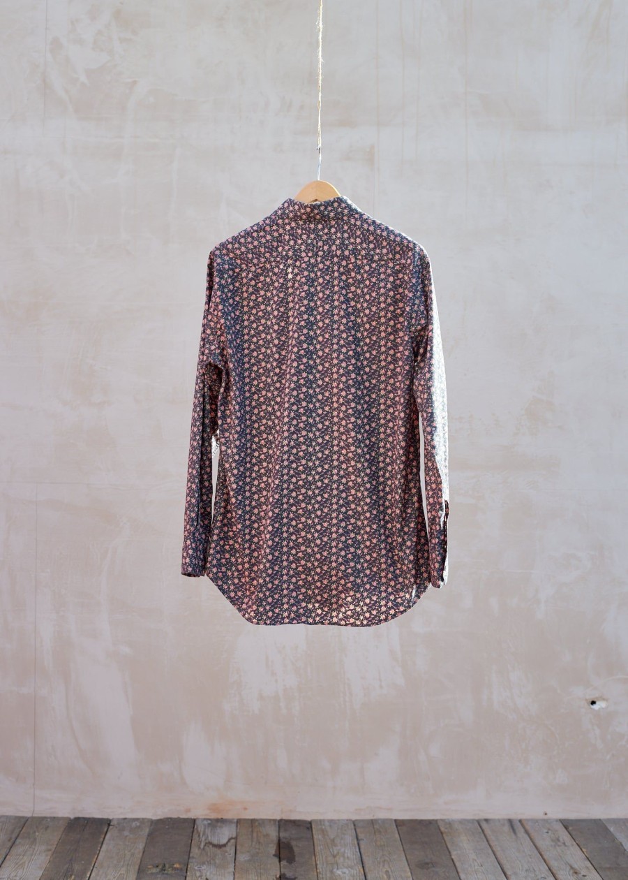 Clothing Kenny Ryder Pre-Loved Menswear | Paul Smith Black/Pink Flower Patterned Cotton Shirt - L
