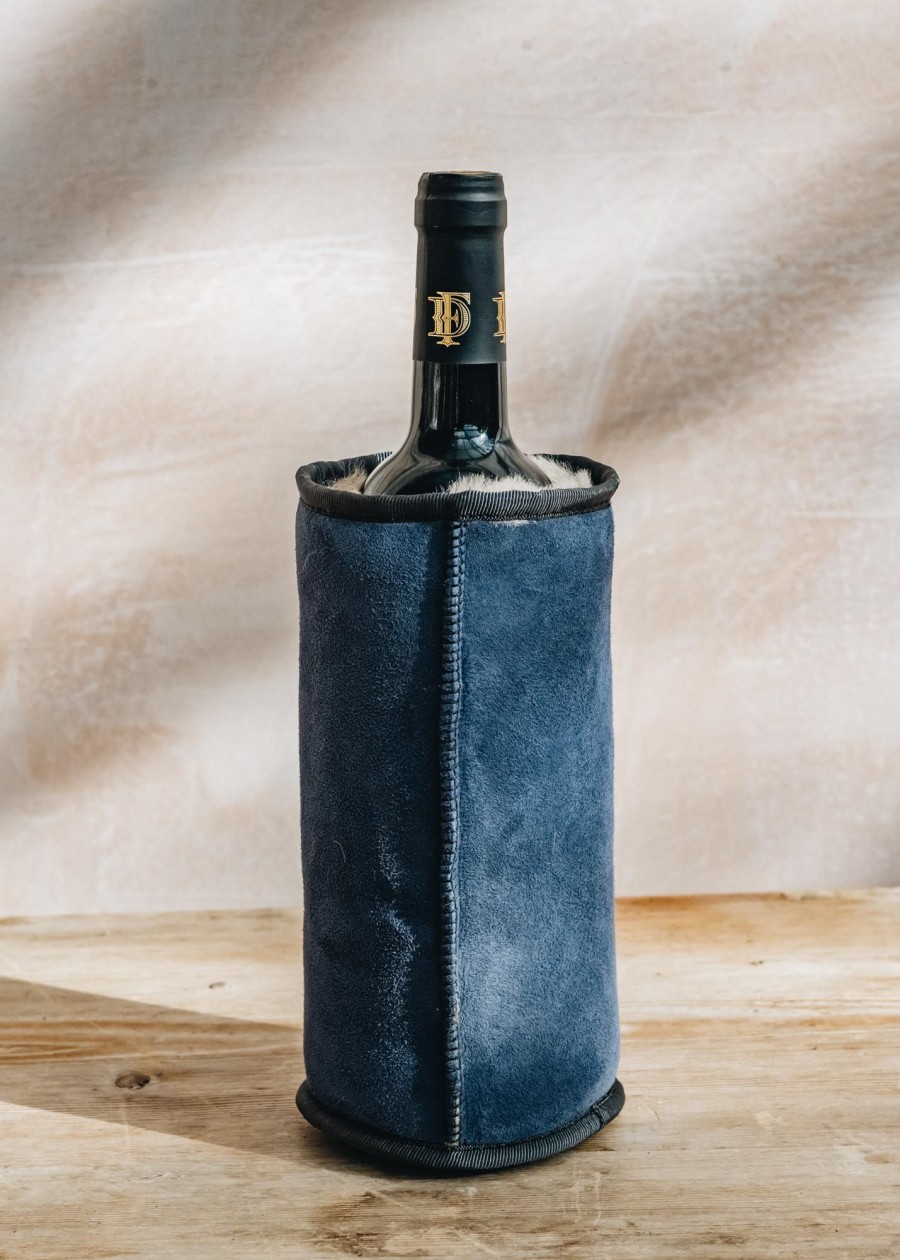 Interiors KYWIE Dining | Kywie Sheepskin Wine Cooler In Blue Suede