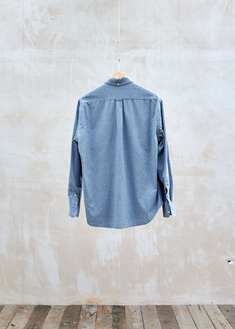 Clothing Kenny Ryder Pre-Loved Menswear | Gitman Bros. Grey Cotton Flannel Buttondown Shirt - L