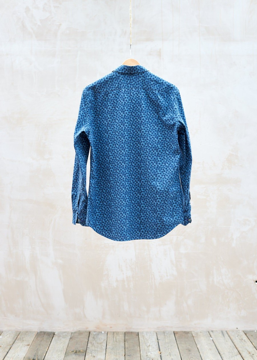 Clothing Kenny Ryder Pre-Loved Menswear | Paul Smith Blue Patterned Cotton Shirt - Xl