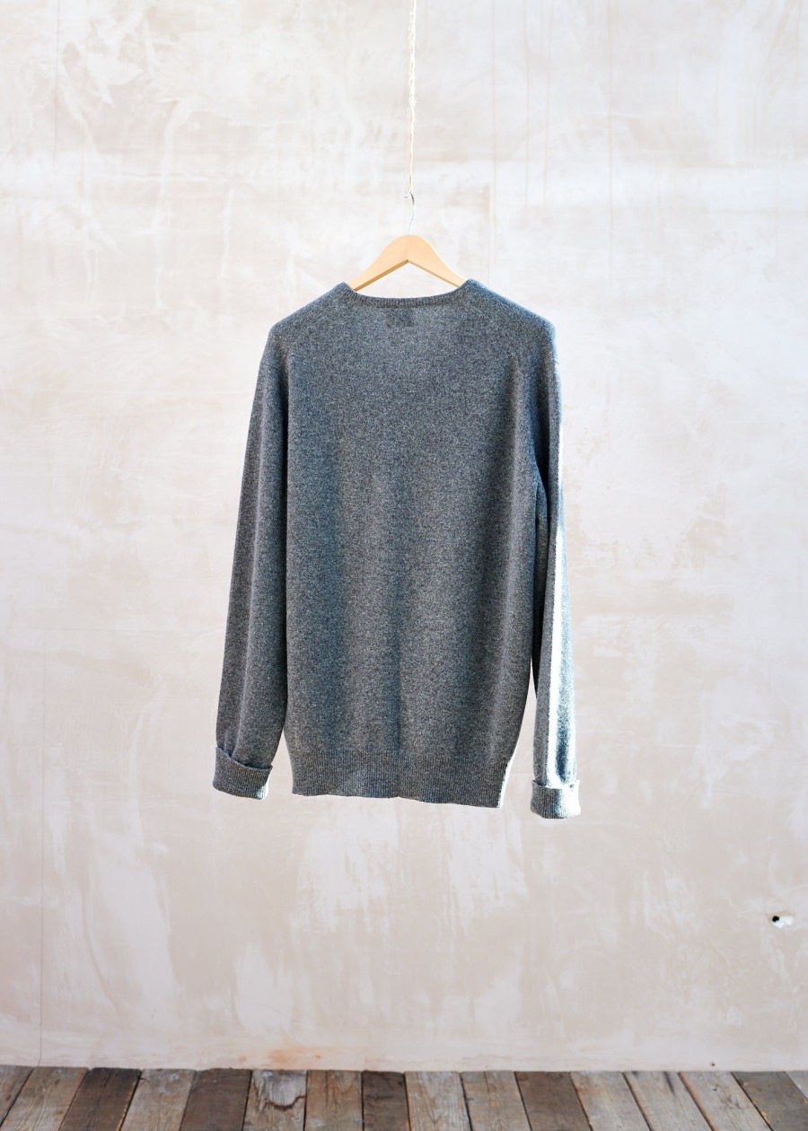 Clothing Kenny Ryder Pre-Loved Menswear | William Lockie Grey 100% Lambswool V-Neck Jumper - Xl