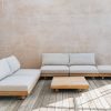 Outdoor Living Alexander Rose Wooden Furniture | Alexander Rose Sorrento Four Seater Lounge Set With Ottoman And Two Coffee Tables
