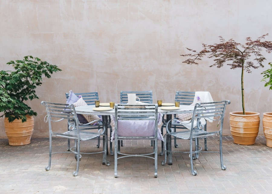 Outdoor Living Harrod Horticultural Metal Furniture | Buy Six Seater Oval Dining Set