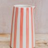 Interiors Musango Pottery Dining | Musango Candy Stripe Pitcher In Rose