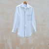 Clothing Kenny Ryder Pre-Loved Menswear | Ermenegildo Zegna Light Blue & White Linen Shirt - M/L