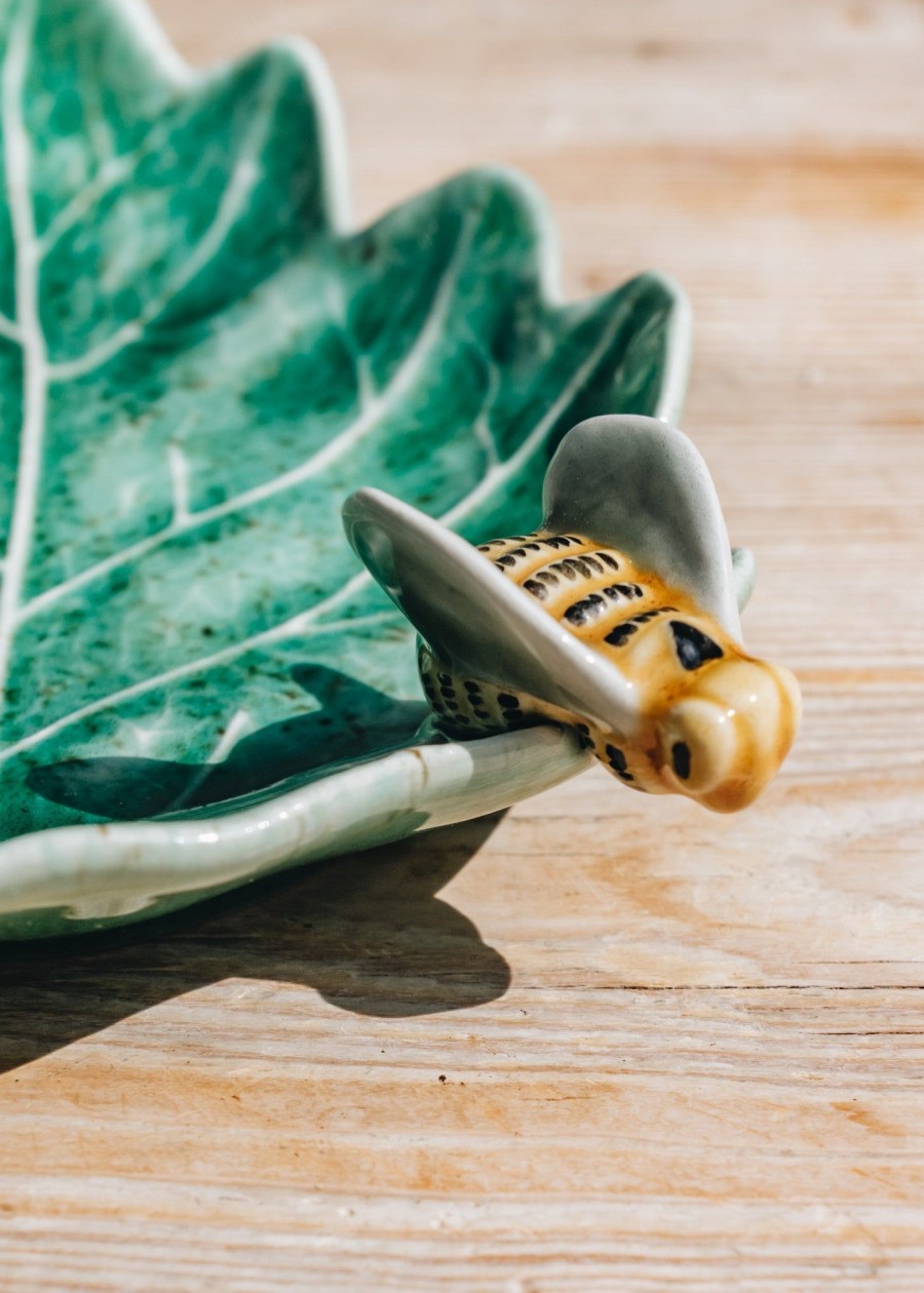 Interiors Bordallo Pinheiro Decorative | Bordhallo Pinheiro Oak Leaf With Bee Bowl