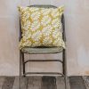 Interiors AfroArt Cushions | A World Of Craft Leaf Cushion In Mustard And White