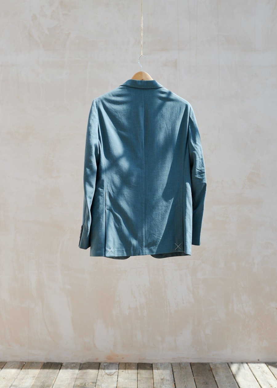 Clothing Kenny Ryder Pre-Loved Menswear | Dunhill Smart Unstructured Wool/Silk/Cotton Green Blazer / L