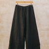 Clothing Cut Loose Trousers & Skirts | Cut Loose Cropped Linen Trousers In Black