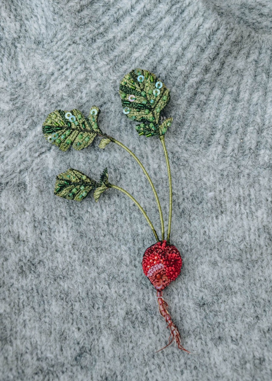 Clothing Trovelore Jewellery | Trovelore Red Radish Brooch